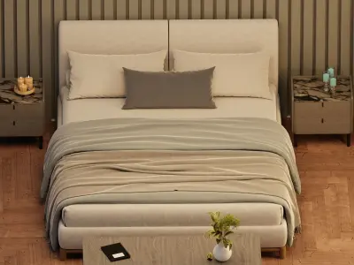 Bedroom isometric interior design 3D model