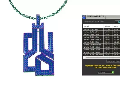 Allah Name Pendant 3D print model