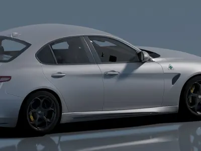 Alfa Romeo Giulia Quadrifoglio- Photorealistic Low-poly 3D model