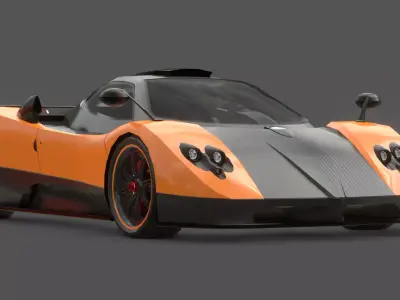 Pagani Zonda Cinque 3D Model Limited Edition Hypercar Exotic  Low-poly 3D model