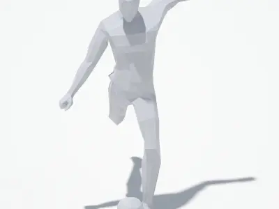 Football Man Sport Pose Low-poly 3D model
