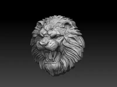 Lion relief for pendant or wall 3D print model