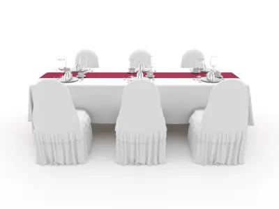 Banquet Table and Chair 112 3D model