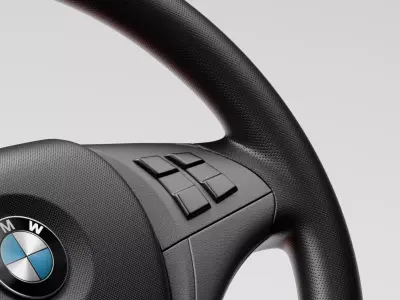German Car Steering Wheel  Midpoly 3D Model 3D model
