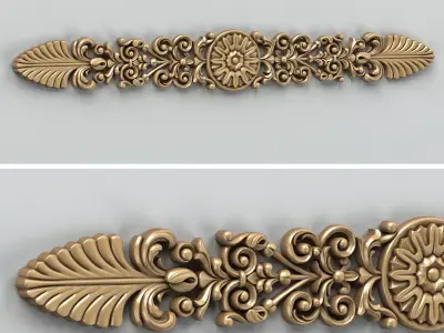 Carved decor horizontal 011 3D model