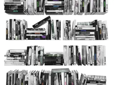 Books 150 pieces 2-3-3 Low-poly 3D model