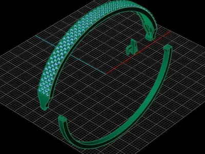 Luxury Golden Bracelet With Diamonds 3D print model