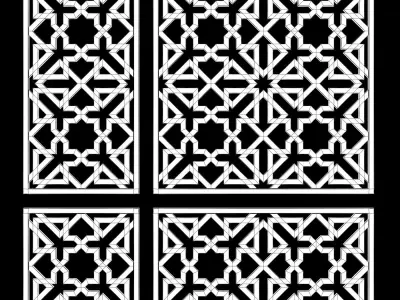 Arabic Islamic pattern decorative gold plaster 3D model
