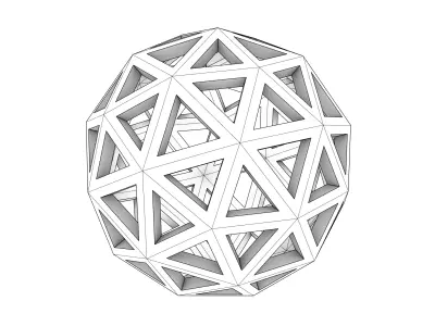 Geodesic Sphere Sacred Geometry Truncated Icosahedron 3D model