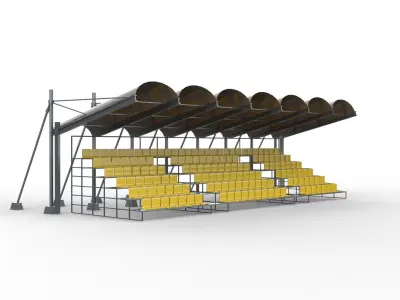 stadium seating tribune Low-poly 3D model purchase
