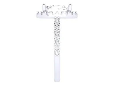 Classic Oval Solitaire With Halo Pave Band Engagement Ring 3dm 3D print model