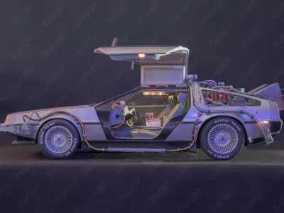 DELOREAN HQ Special 3Dprint design 1-8 Scale 530mm 3D print model