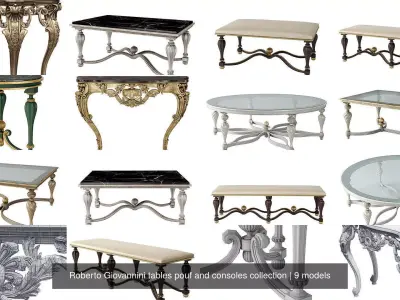 Roberto Giovannini tables pouf and consoles collection