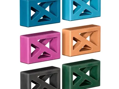 Colorful Yoga Blocks with Cutouts 3D model