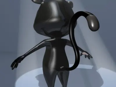 Black Lemur Character Low-poly 3D model