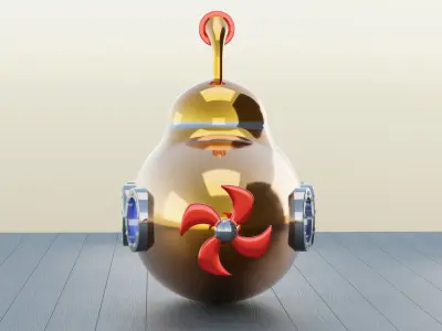 Cartoon Submarine 3D model