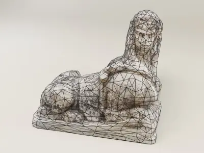 Ancient Sphynx Statue Low-poly 3D model