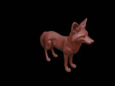 Fox Animal Sculpture 3D print model get