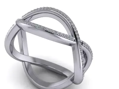 Diamond Infinity Eternity Fashion Ring 3D print model