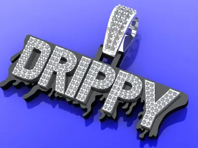 Drippy pendant 3D model diamonds 3D print model