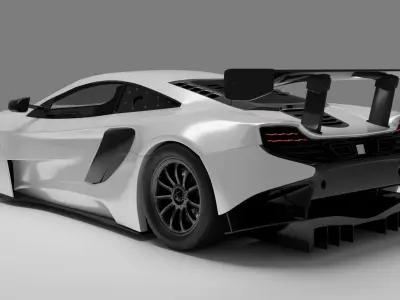 McLaren P1 Race Spec High-Poly 3D Model Low-poly 3D model