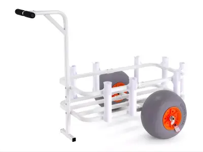 Fishing Cart Trolley Vehicle Low-poly 3D model