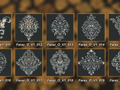 205 Ornament Brush Alphas 3D model vol 1  3D model