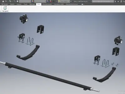 Car Leaf Sprung Axle  3D model