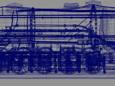 Locomotive Steam Engine Low-poly 3D model