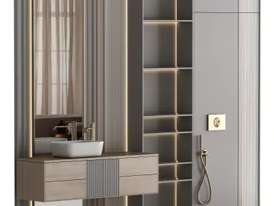 Bathroom furniture N054 in Neoclassic and Modern style Low-poly 3D model