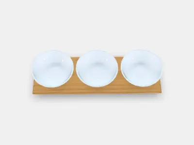 TYNGDLOS tray  3 bowls Low-poly 3D model