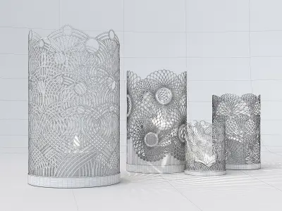 Decorative Openwork Candle Holders 3D model