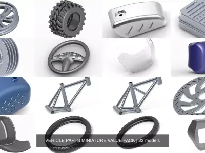VEHICLE PARTS MINIATURE VALUE PACK 3D Model Collection