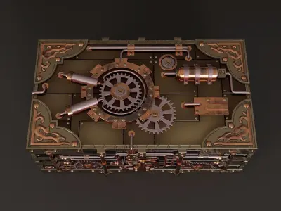 Steampunk jewelry box 1 3D model