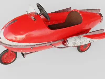 Pedal Car Low-poly 3D model