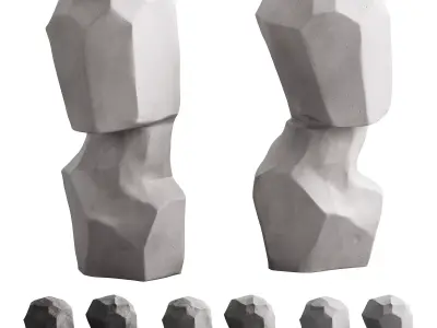 337 interior sculptures 13 abstract head artwork Rory Menage P02 3D model