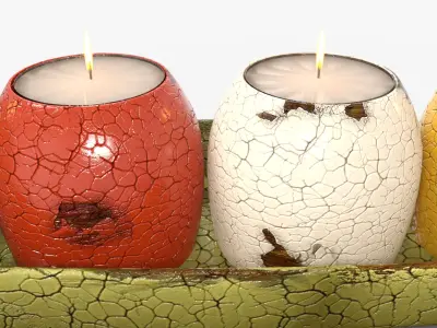 Candle Holder Plate Low-poly 3D model