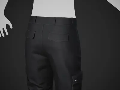 Black Snowboard Pants Style 1 Low-poly 3D model