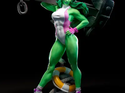 Fan She Hulk - printable stl 3D print model