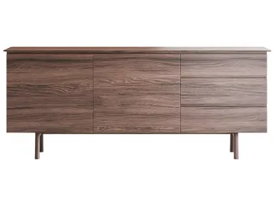 Madison 2 Door 3 Drawer Sideboard in Oak 3D model