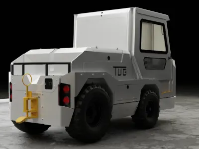 Airport Tug  Tractor For Carrying Passengers Luggage  3D model