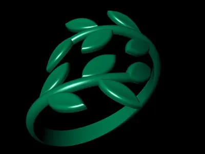 Women Ring 41 light weight leaf style ring band for women 3D print model