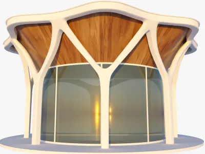 Parametric cylindir building 3D model