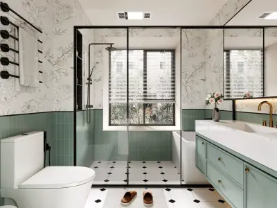 Modern French style bathroom 3D model 3D model