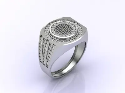 Print Ready STL 3DM  Gents Rings Diamond Men Ring  3D print model 27