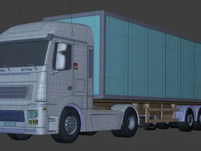 Generic  Container - Box Truck - Semi Trailer 3D model