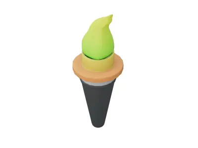Torch Icon v1 004 Low-poly 3D model
