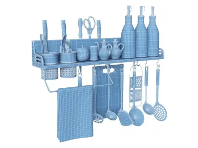 Kitchen Set utensil rack 3D model