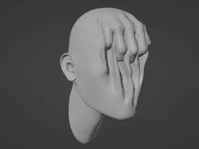 face 3D wall mask 3D print model