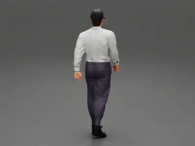 Delivery man walking in street 3D print model